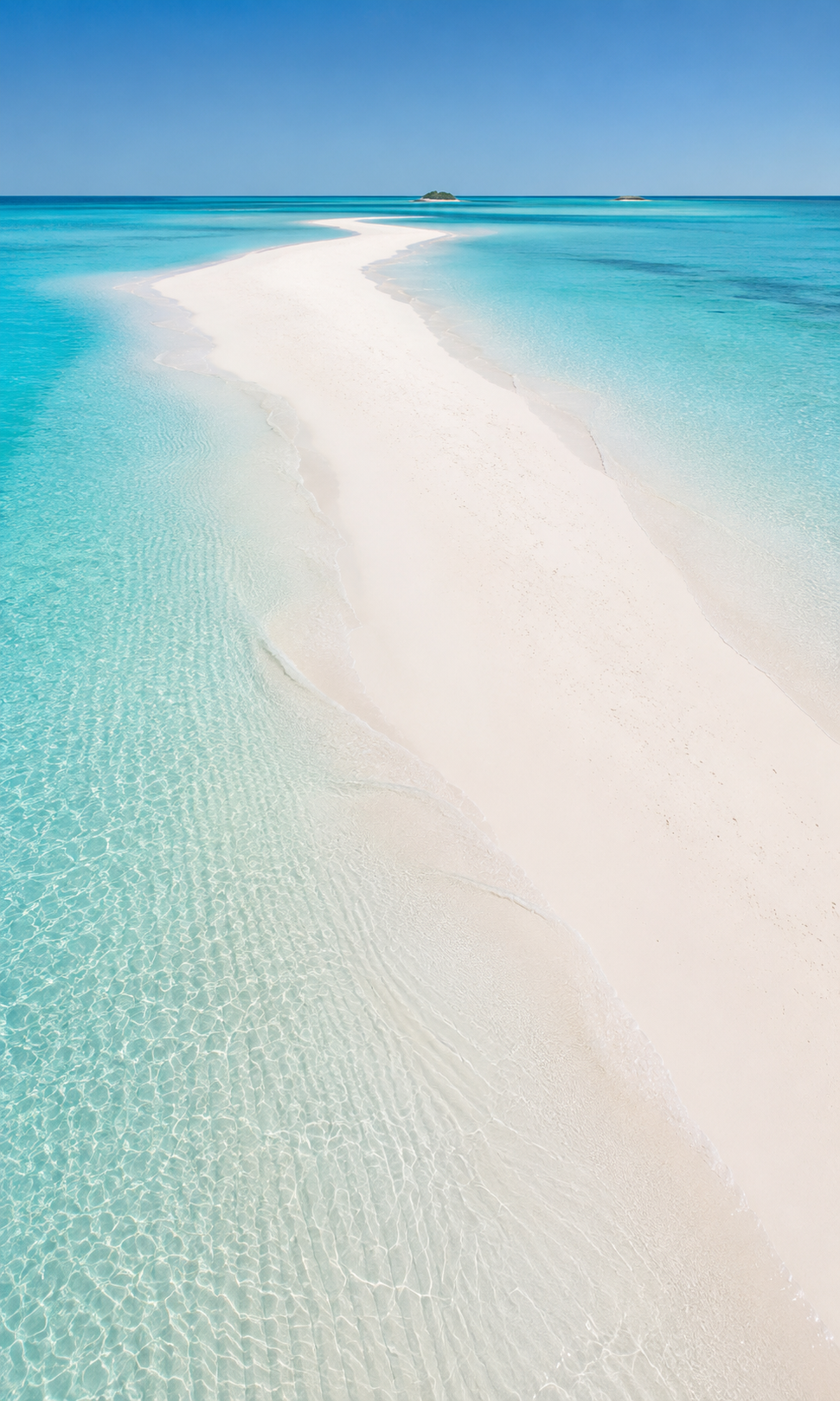 White sandbank meeting turquoise Red Sea waters near Hurghada