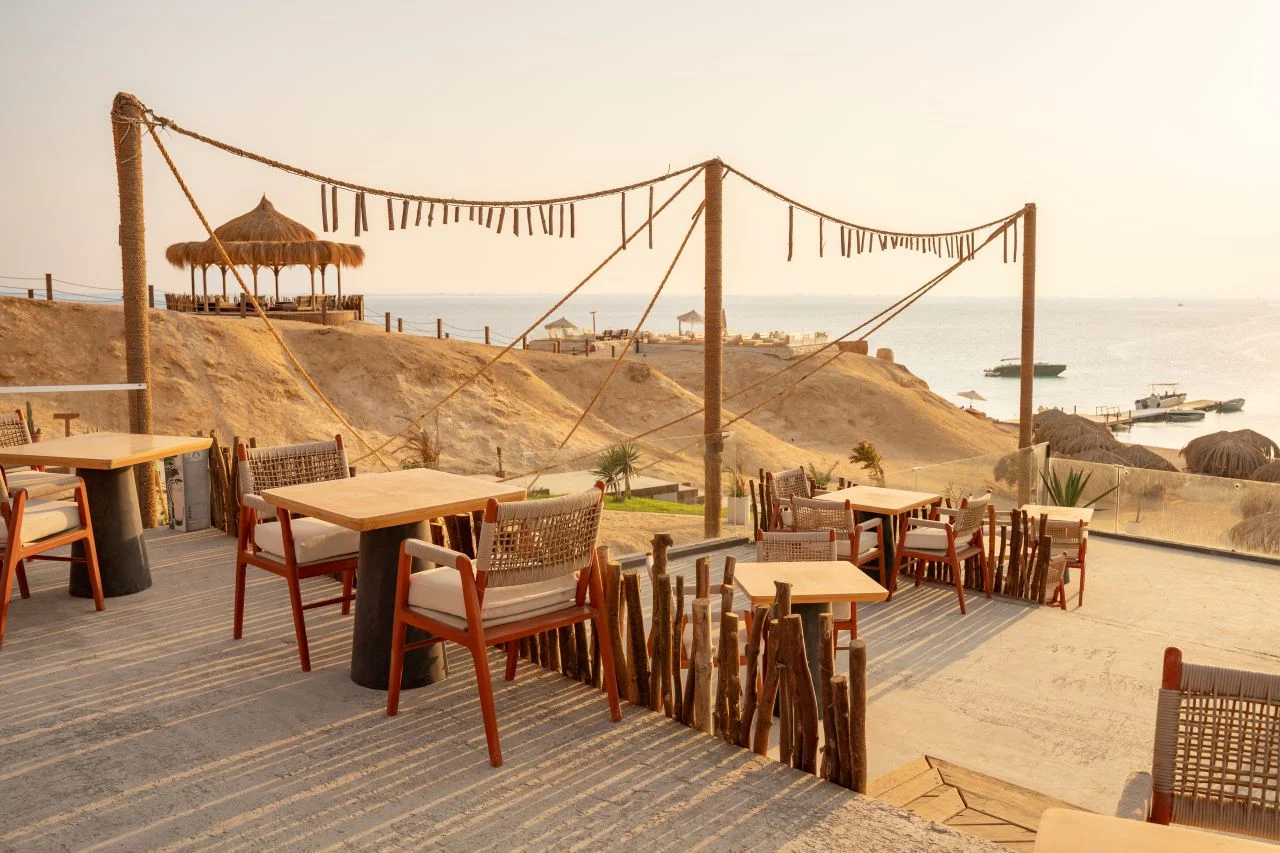 OZIREA restaurant terrace overlooking the sea